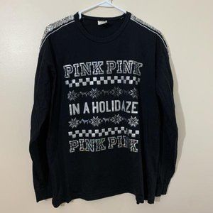 Victoria Secret. PINK Label. Long Sleeve. Holidaze Graphic Tee. MD - Women's.